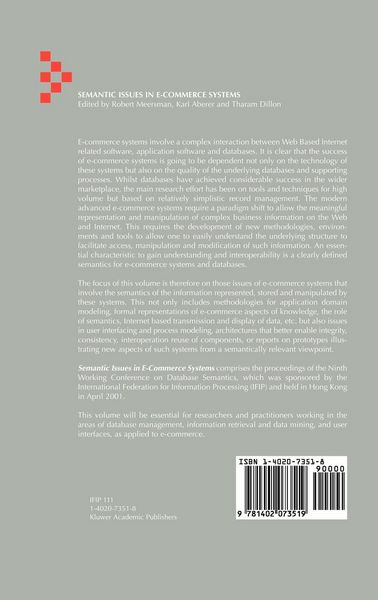 Produktbild: Semantic Issues in E-Commerce Systems