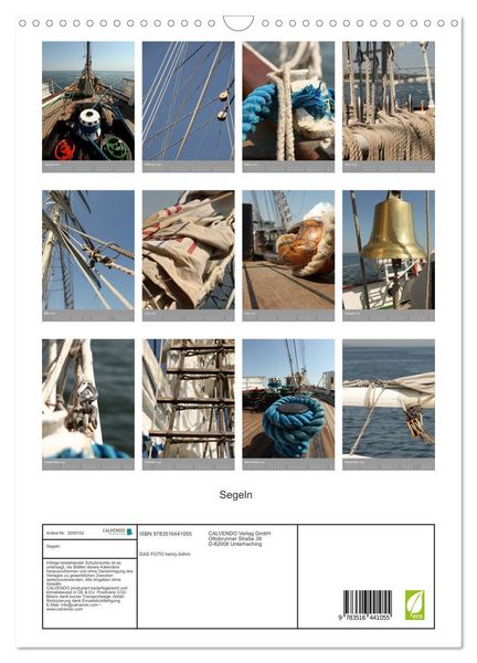 Produktbild: Segeln (Wandkalender 2026 DIN A3 hoch), CALVENDO Monatskalender