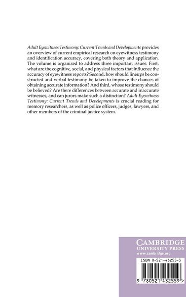 Produktbild: Adult Eyewitness Testimony