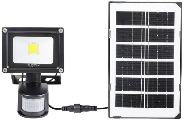 Produktbild: Sygonix SY-5461108 Solar-Spot mit Bewegungsmelder 10W Leuchtfarben: Neutralwei&szlig;