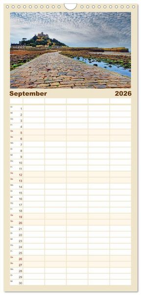 Produktbild: Familienplaner 2026 - Cornwall - Einzigartig mit 5 Spalten (Wandkalender, 21 x 45 cm) CALVENDO