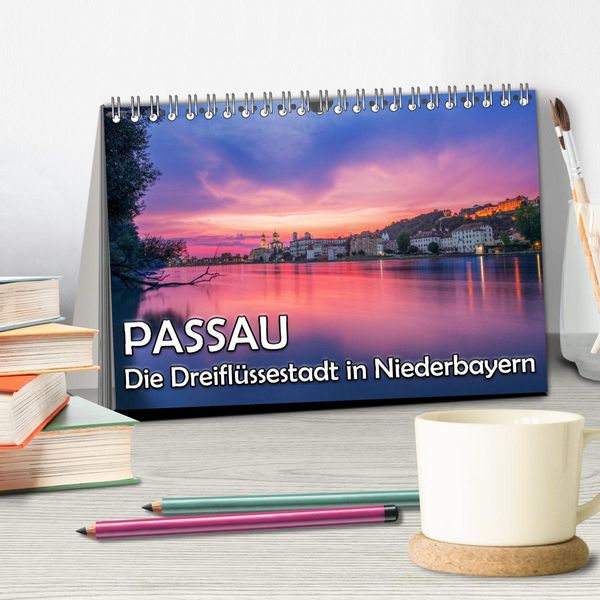 Produktbild: Passau - Die Dreifl&uuml;ssestadt (Tischkalender 2026 DIN A5 quer), CALVENDO Monatskalender