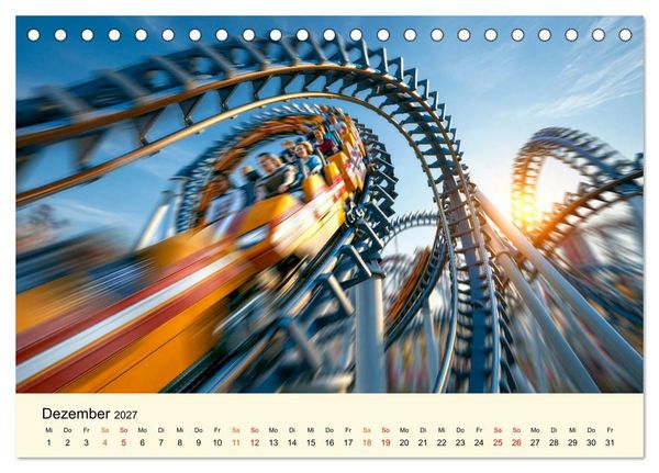 Produktbild: Achterbahn - High Tech, High Speed, High Thrill (Tischkalender 2027 DIN A5 quer), CALVENDO Monatskalender