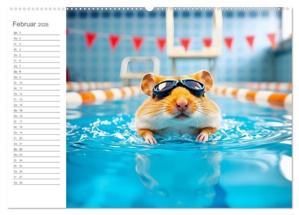Produktbild: Hamster Olympiade - Der flauschigste Wettkampf des Jahres (hochwertiger Premium Wandkalender 2026 DIN A2 quer), Kunstdruck in Hochglanz
