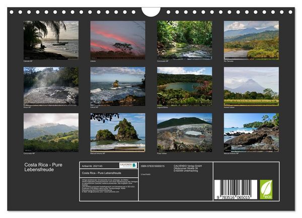 Produktbild: Costa Rica - Pure Lebensfreude (Wandkalender 2026 DIN A4 quer), CALVENDO Monatskalender