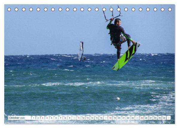 Produktbild: Kitesurfen - Wind und Wellen (Tischkalender 2026 DIN A5 quer), CALVENDO Monatskalender