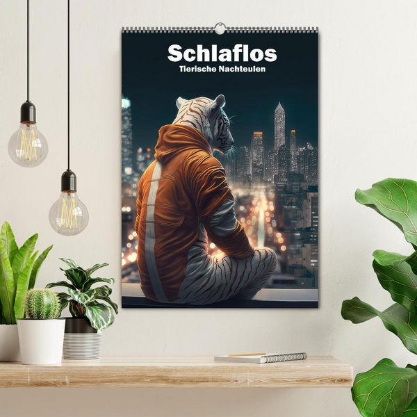 Produktbild: Schlaflos Tierische Nachteulen (Wandkalender 2026 DIN A2 hoch), CALVENDO Monatskalender