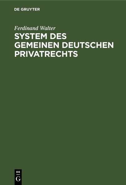 Produktbild: System des gemeinen deutschen Privatrechts