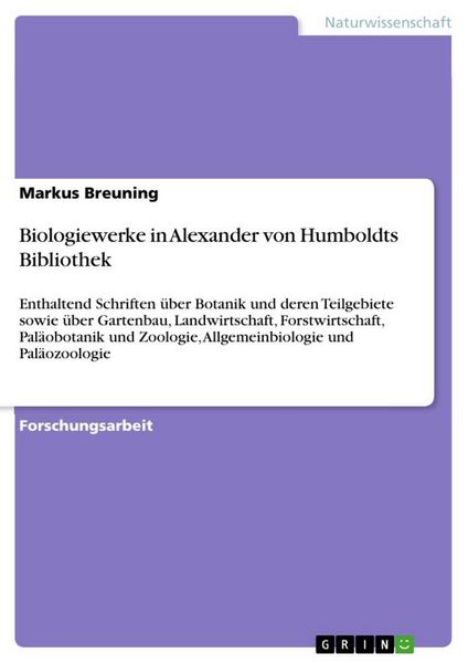 Produktbild: Biologiewerke in Alexander von Humboldts Bibliothek