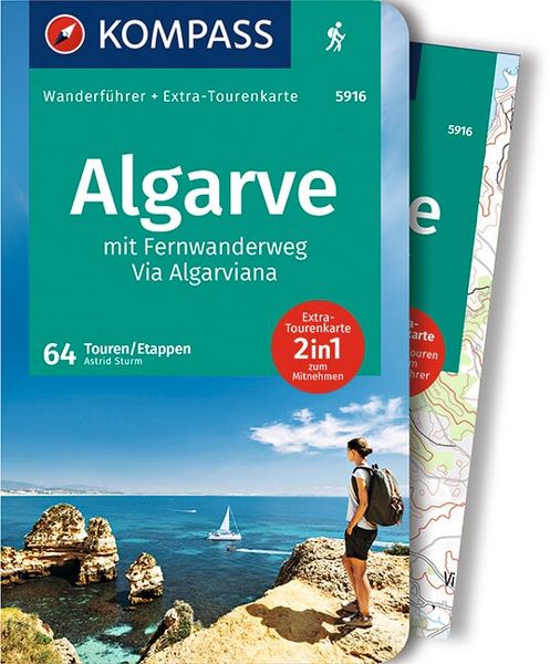 Produktbild: KOMPASS Wanderf&uuml;hrer Algarve mit Fernwanderweg Via Algarviana, 64 Touren
