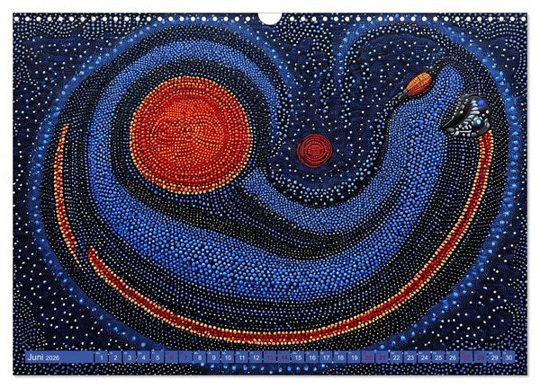 Produktbild: Traumzeit - KI-generierte Aborigine-Kunst aus dem Herzen Australiens (Wandkalender 2026 DIN A3 quer), CALVENDO Monatskalender