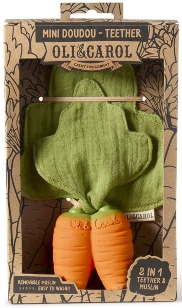 Oli & Carol - Cathy the Carrot Mini Doudou-Teether