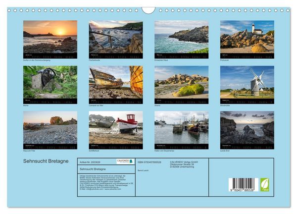 Produktbild: Sehnsucht Bretagne (Wandkalender 2026 DIN A3 quer), CALVENDO Monatskalender