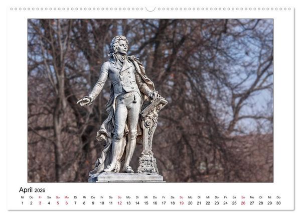 Produktbild: Komponisten-Denkm&auml;ler in Wien (Wandkalender 2026 DIN A2 quer), CALVENDO Monatskalender