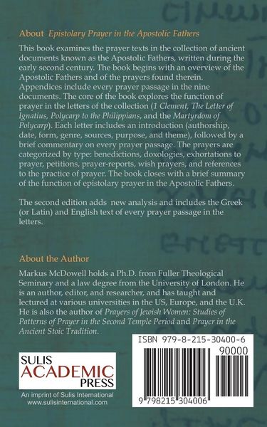 Produktbild: Epistolary Prayer in the Apostolic Fathers