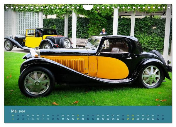 Produktbild: Bugatti - fahrende Kunstwerke (Wandkalender 2026 DIN A4 quer), CALVENDO Monatskalender