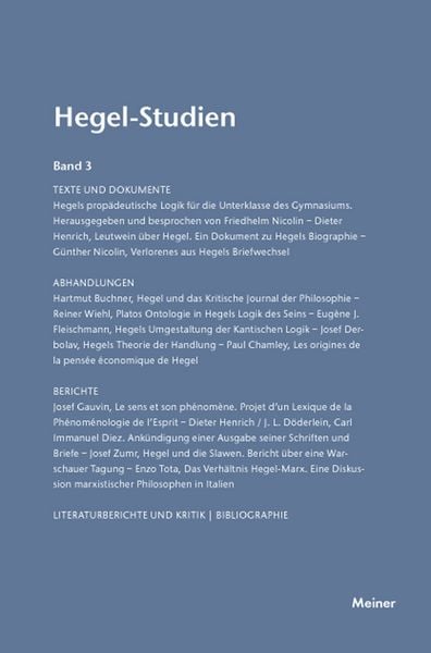 Produktbild: Hegel-Studien Band 3