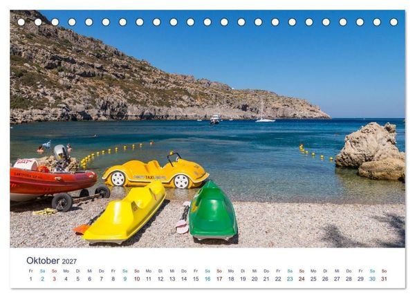 Produktbild: Str&auml;nde der Insel Rhodos (Tischkalender 2027 DIN A5 quer), CALVENDO Monatskalender
