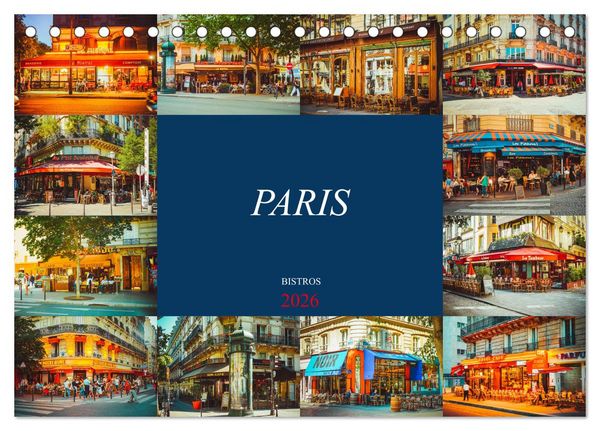 Produktbild: Paris Bistros (Tischkalender 2026 DIN A5 quer), CALVENDO Monatskalender
