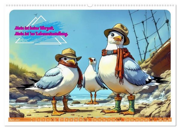 Produktbild: Norddeutsch Cool - Comic (hochwertiger Premium Wandkalender 2027 DIN A2 quer), Kunstdruck in Hochglanz