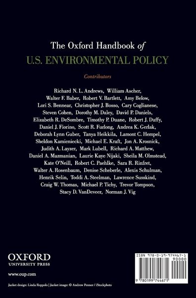 Produktbild: Oxford Handbook of U.S. Environmental Policy
