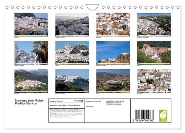 Produktbild: Momente einer Reise - Pueblos Blancos (Wandkalender 2027 DIN A4 quer), CALVENDO Monatskalender