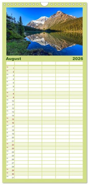 Produktbild: Familienplaner 2026 - KANADA - Rocky Mountains mit 5 Spalten (Wandkalender, 21 x 45 cm) CALVENDO