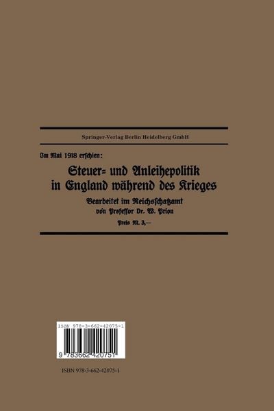 Produktbild: Steuer- und Anleihepolitik in Frankreich w&auml;hrend des Krieges
