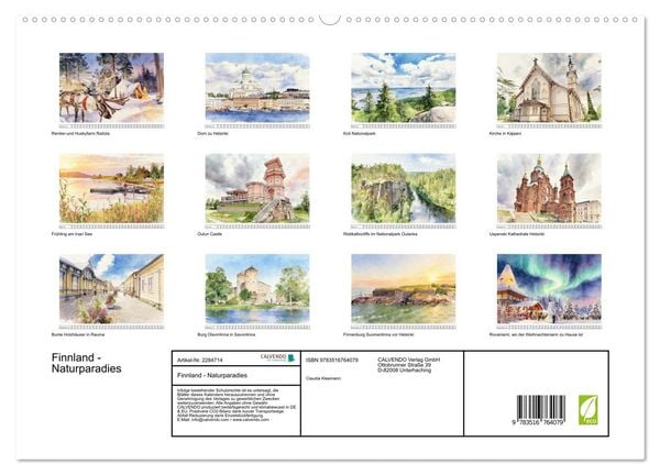 Produktbild: Finnland - Naturparadies (hochwertiger Premium Wandkalender 2027 DIN A2 quer), Kunstdruck in Hochglanz