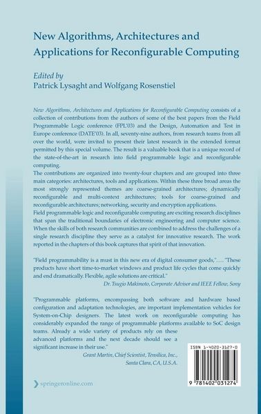 Produktbild: New Algorithms, Architectures and Applications for Reconfigurable Computing