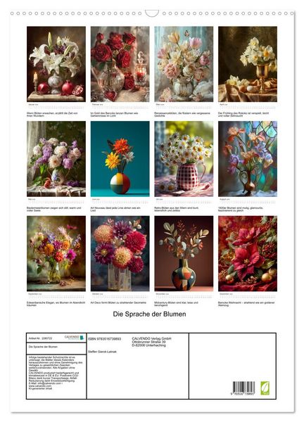 Produktbild: Die Sprache der Blumen (Wandkalender 2026 DIN A2 hoch), CALVENDO Monatskalender
