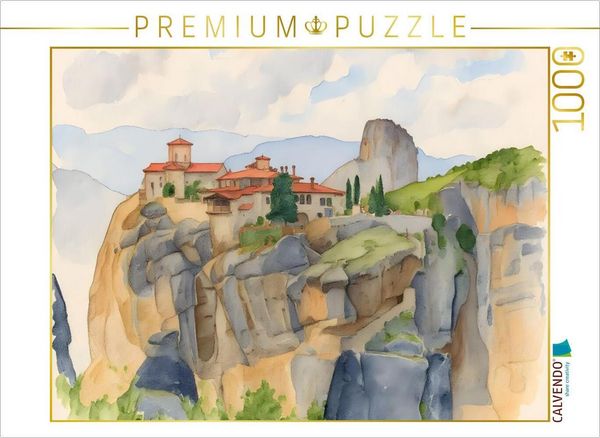 CALVENDO Puzzle Meteora Klöster in Griechenland | 1000 Teile Lege-Größe 64x48cm Foto-Puzzle für glückliche Stunden
