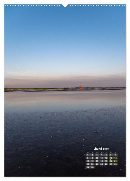 Produktbild: Westerhever - Wattwanderung in den Sonnenuntergang (hochwertiger Premium Wandkalender 2026 DIN A2 hoch), Kunstdruck in Hochglanz