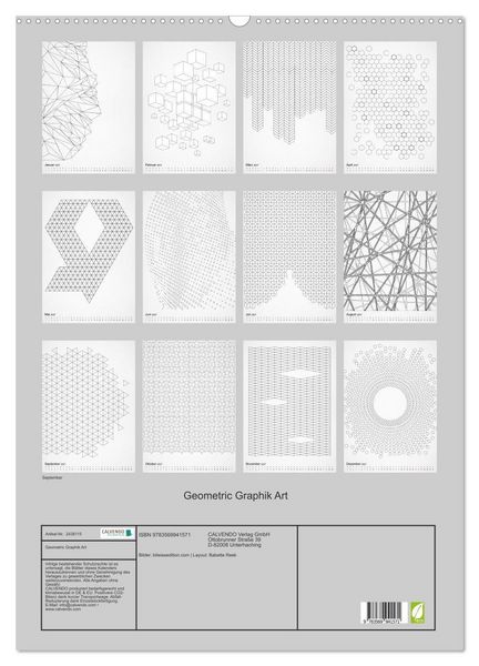 Produktbild: Geometric Graphik Art (Wandkalender 2027 DIN A2 hoch), CALVENDO Monatskalender
