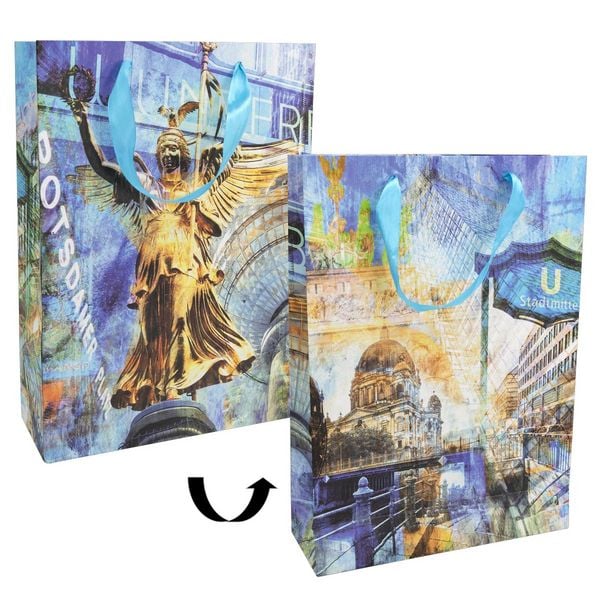 Produktbild: Idena Geschenktasche Berlin mehrfarbig 18x23x8cm