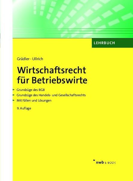 Produktbild: Wirtschaftsrecht f&uuml;r Betriebswirte