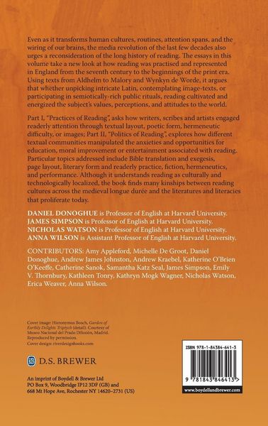 Produktbild: The Practice and Politics of Reading, 650-1500