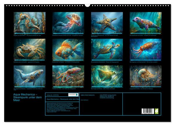 Produktbild: Aqua Mechanica &ndash; Steampunk unter dem Meer (Wandkalender 2026 DIN A2 quer), CALVENDO Monatskalender