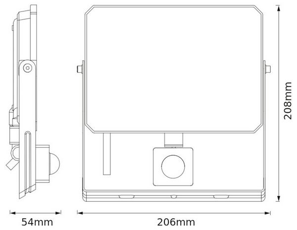 Produktbild: BELLALUX 4099854494130 LED-Au&szlig;enstrahler mit Bewegungsmelder 50 W Leuchtfarben: Kaltwei&szlig;, Wei&szlig;