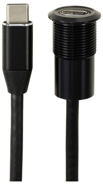 Produktbild: TRU COMPONENTS USB-C&reg; (3.1) Buchse/Stecker 1m Kabel schwarz TC-13376328 Inhalt: 1St.