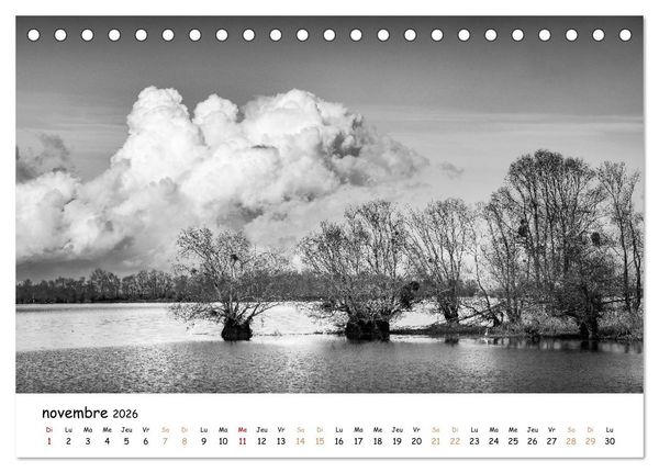 Produktbild: Terres de contraste &ndash; Une ann&eacute;e en monochrome (Calendrier de bureau 2026 DIN A5 vertical), CALVENDO calendrier mensuel