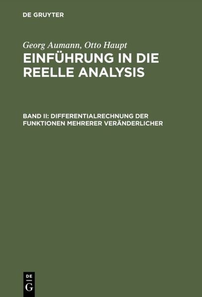 Produktbild: Differentialrechnung der Funktionen mehrerer Ver&auml;nderlicher