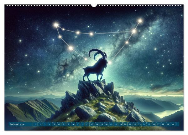 Produktbild: Kosmische Sinfonie: Der Tanz der Sternzeichen (Wandkalender 2026 DIN A2 quer), CALVENDO Monatskalender