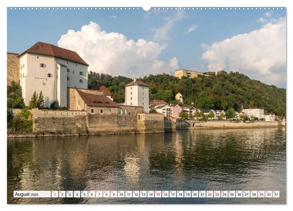 Produktbild: Drei Fl&uuml;sse Stadt Passau (hochwertiger Premium Wandkalender 2026 DIN A2 quer), Kunstdruck in Hochglanz
