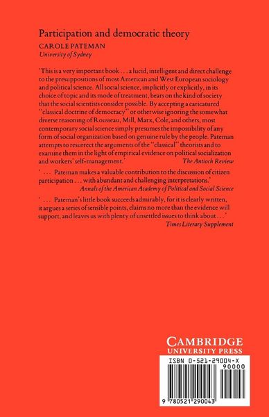 Produktbild: Participation and Democratic Theory