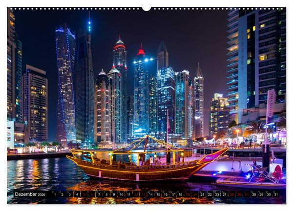 Produktbild: Dubai W&uuml;stenstadt (Wandkalender 2026 DIN A2 quer), CALVENDO Monatskalender