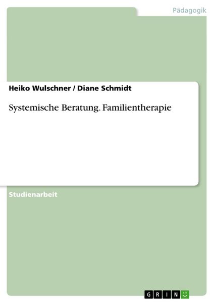 Produktbild: Systemische Beratung. Familientherapie