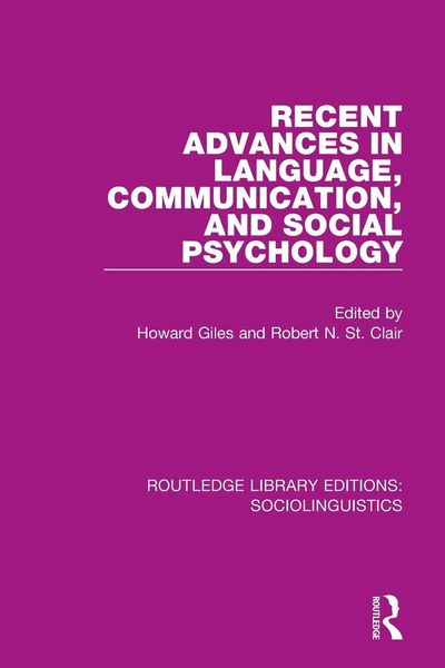 Produktbild: Recent Advances in Language, Communication, and Social Psychology