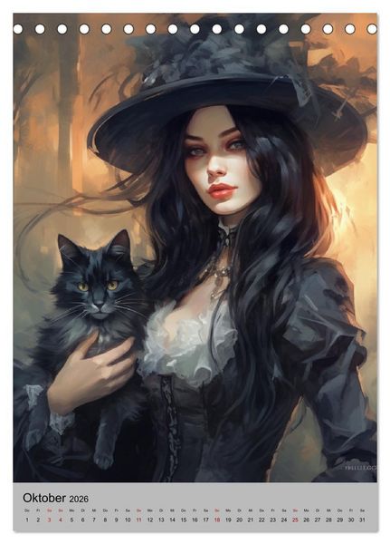 Produktbild: Gothic-Queens. Schaurig-sch&ouml;n im Renaissance-Stil (Tischkalender 2026 DIN A5 hoch), CALVENDO Monatskalender