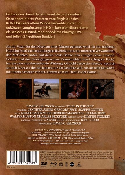 Duell in der Sonne - Limited Mediabook - Cover A -  in HD neu abgetastet  (+ DVD) (+ Booklet)